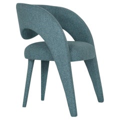 21st Century Modern Laurence Chair with Armrests Fabric Handcrafted Greenapple