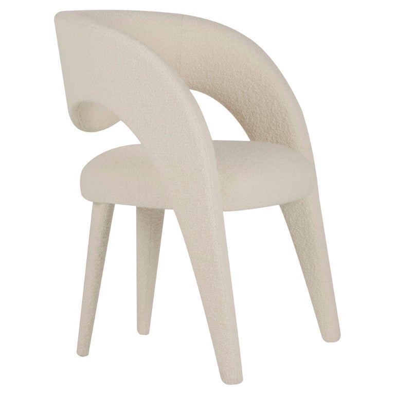 21st Century Modern Laurence Chair Dedar Bouclé Handcrafted Greenapple For Sale