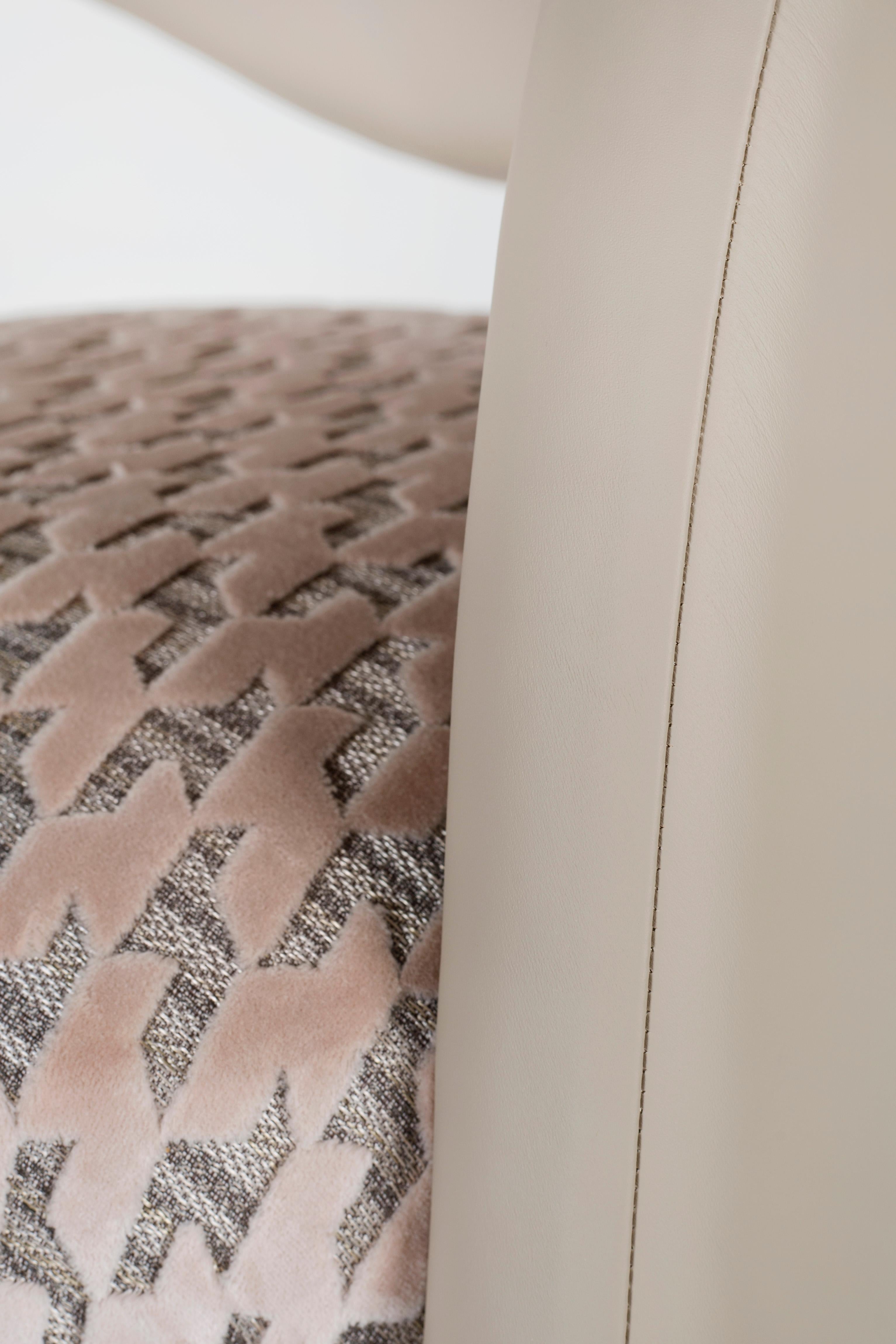 Fait main Chaises de salle à manger modernes Laurence en cuir, fabriquées à la main au Portugal par Greenapple en vente