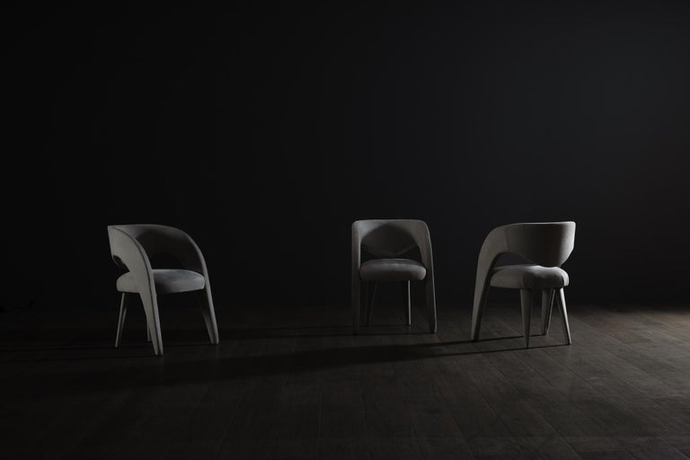 Greenapple Chair, Laurence Chair, Navy Velvet, Handmade in Portugal For Sale 2