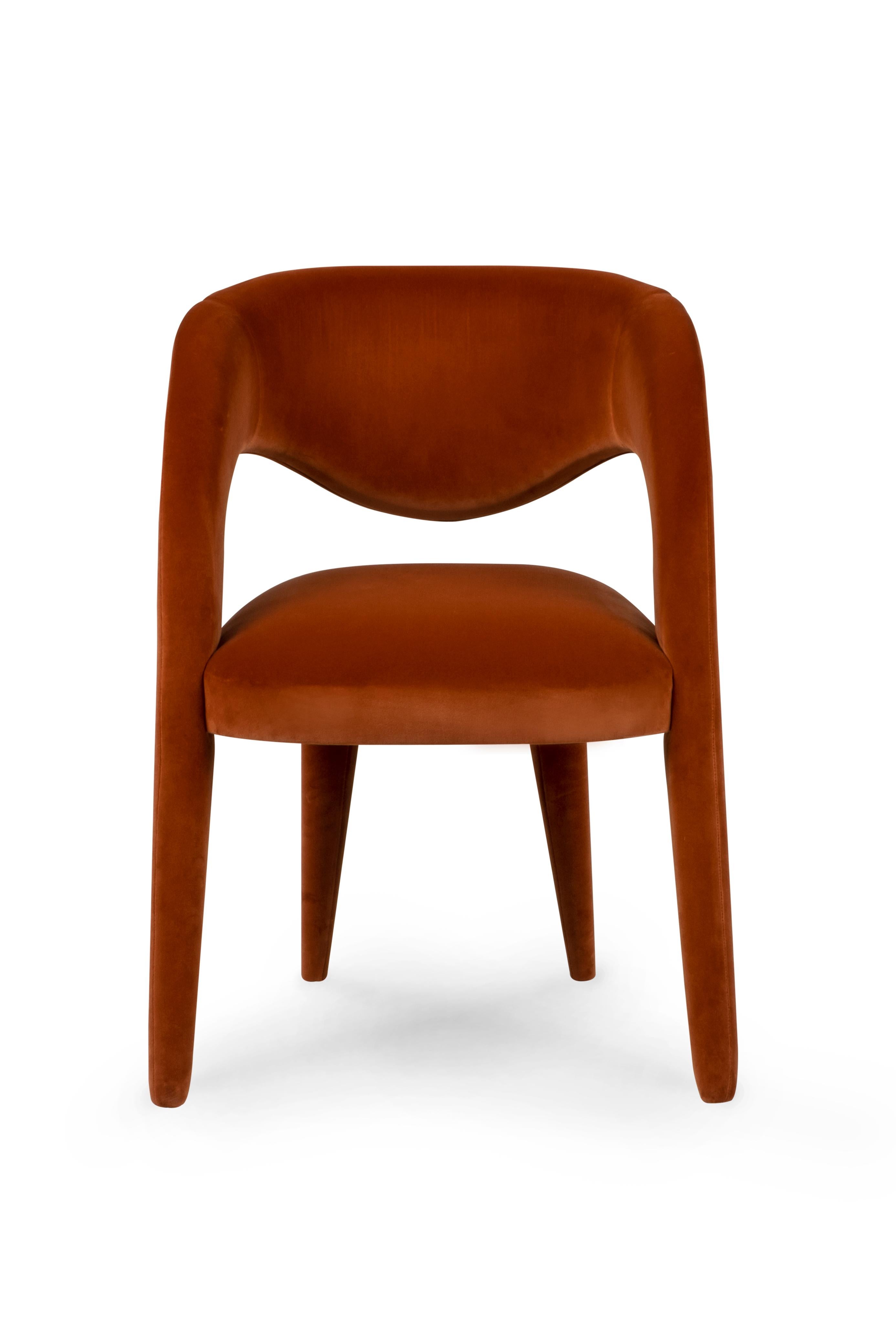 Contemporary Modern Laurence Dining Chairs, Velvet, Handmade in Portugal by Greenapple For Sale