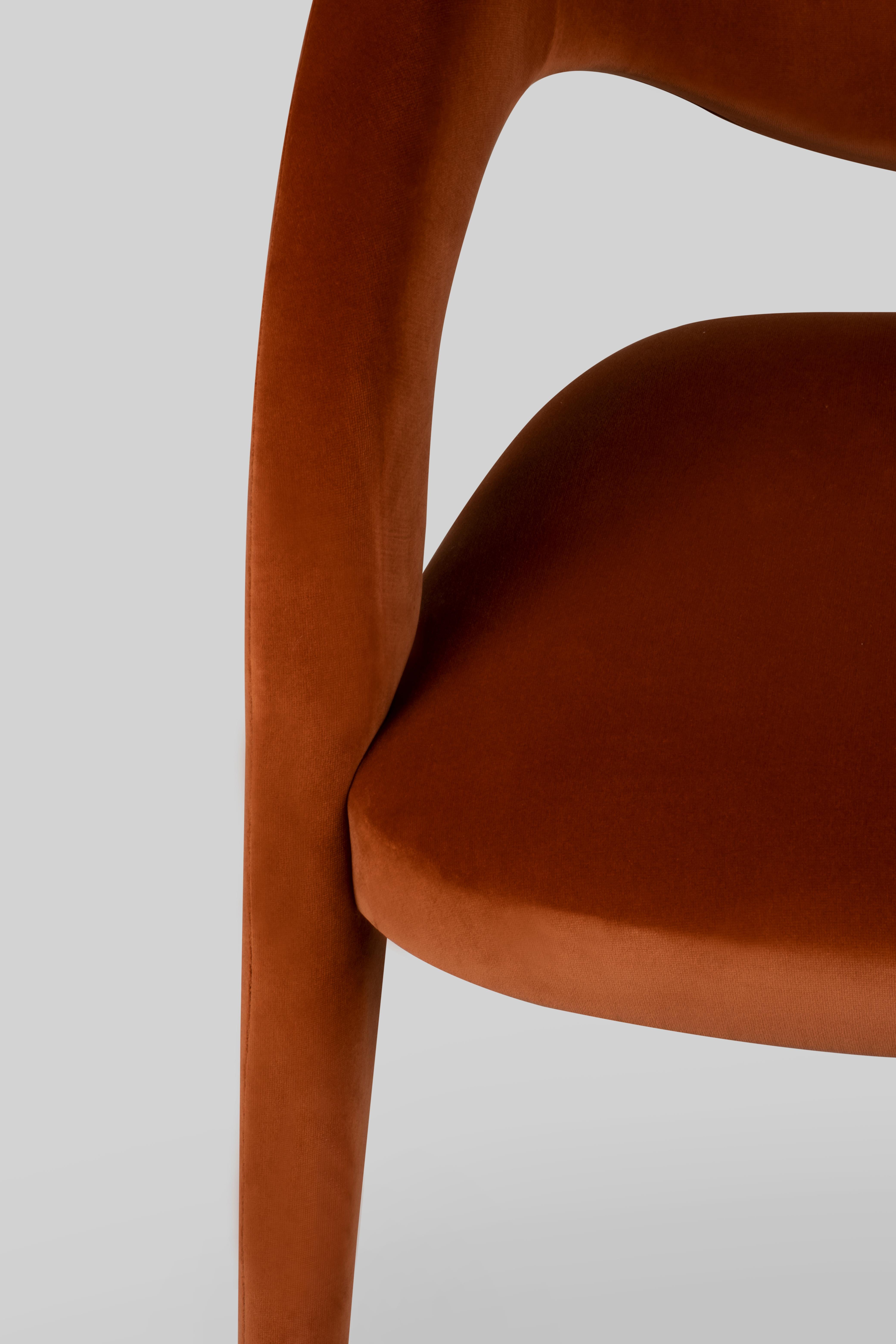 Modern Laurence Dining Chairs, Velvet, Handmade in Portugal by Greenapple For Sale 1