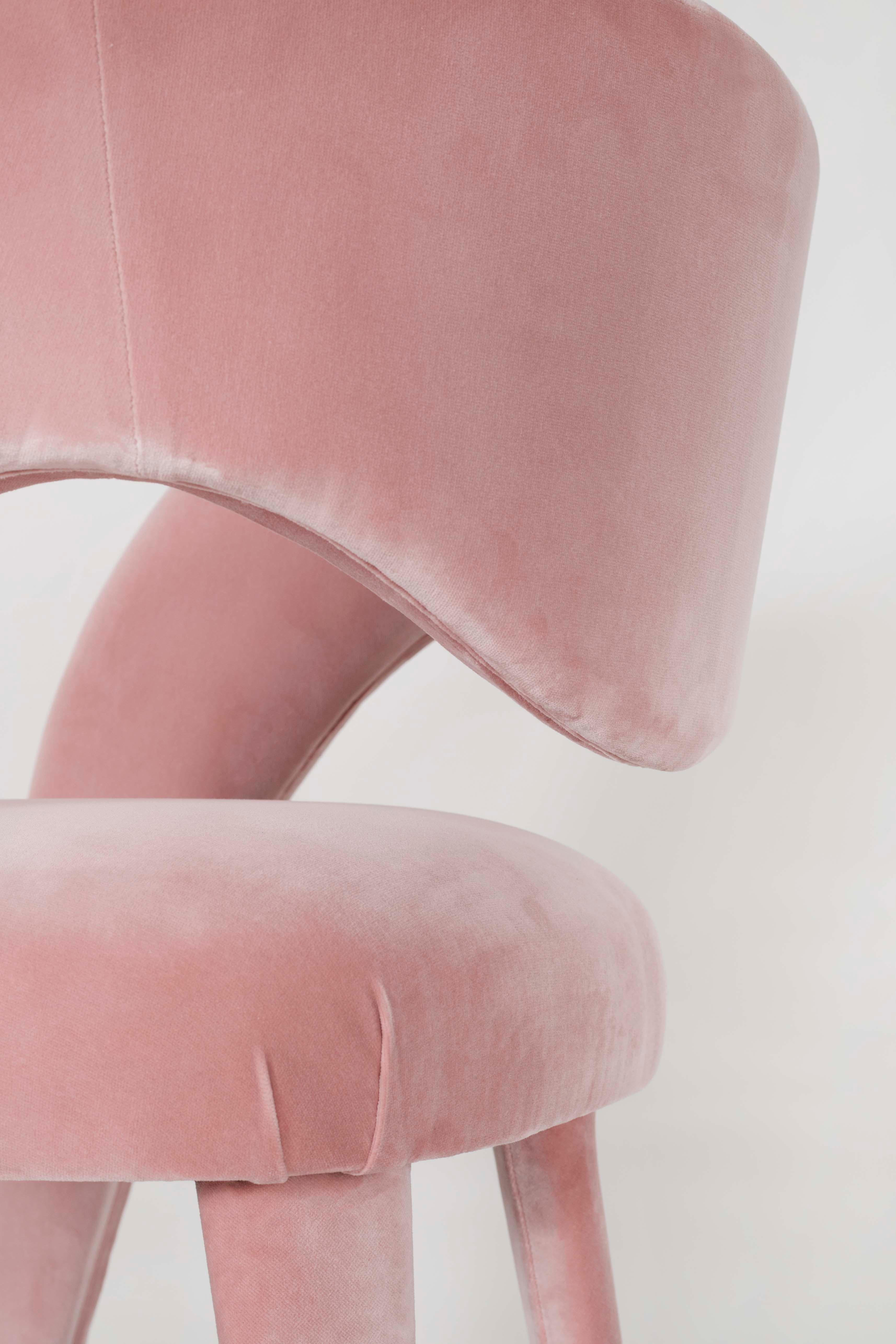 pink velvet bedroom chair