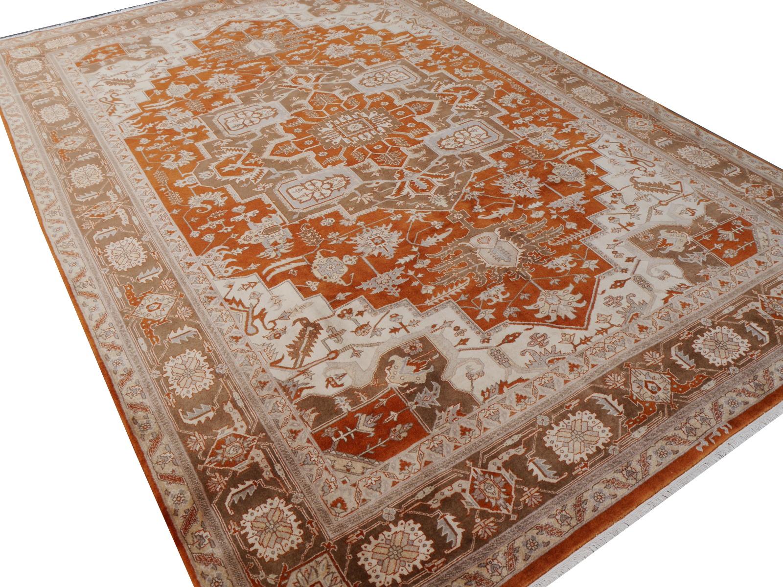 21st Century Modern Luxury Indian Rug with Herz Design Centemporary Colors 5