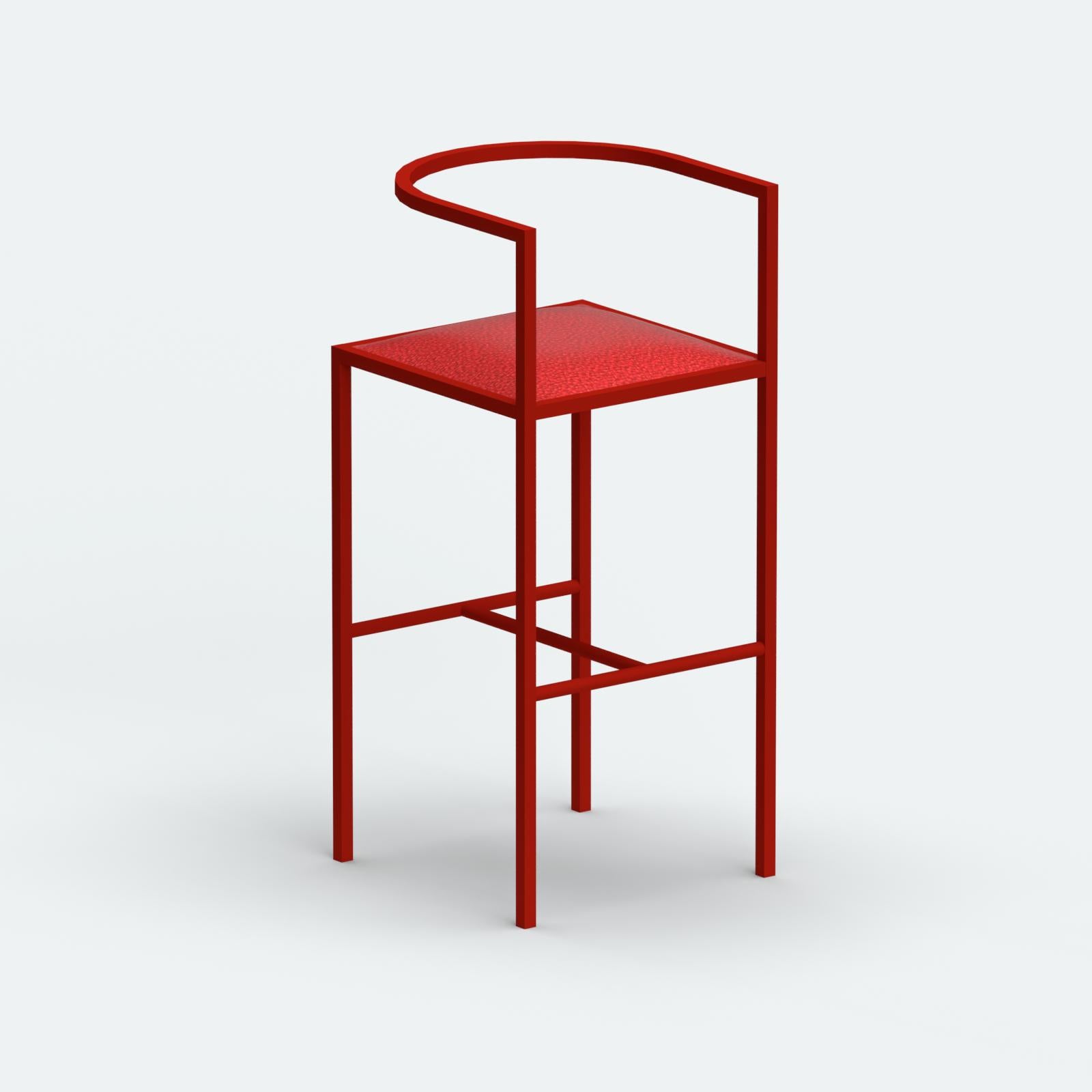 Siglo XXI, Moderno, Taburete de bar Maçka, Estructura y tapicería de metal con recubrimiento de polvo Turco en venta