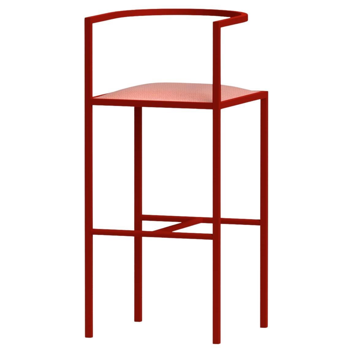 21° secolo, Moderno, Sgabello da bar Maçka, Struttura e rivestimento in metallo verniciato a polvere