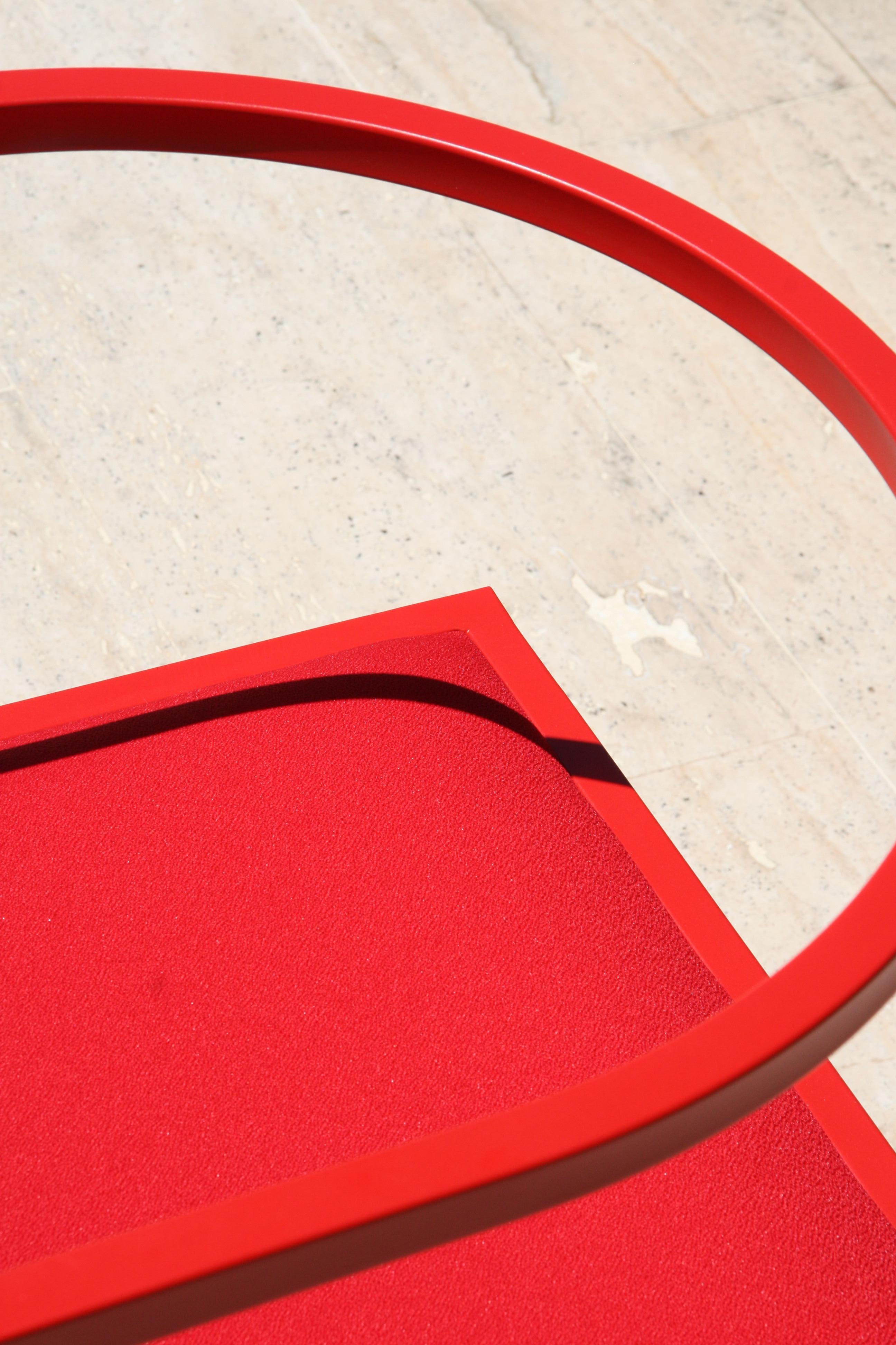Turkish 21st Century, Modern, Maçka Chair, Powder Coated Structure & Upholstery For Sale