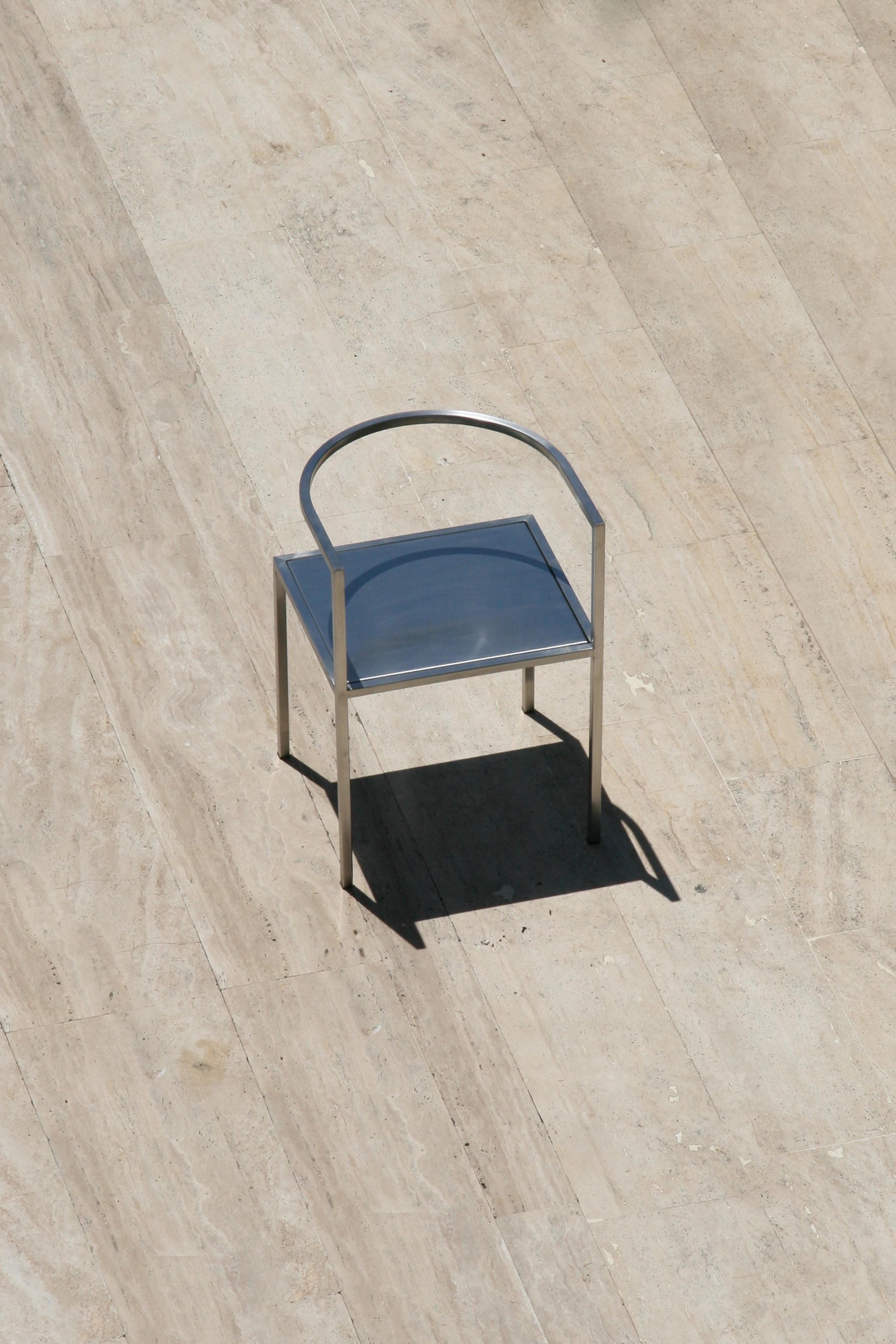 21st Century, Modern, Maçka Chair, Stainless Steel Structure & Upholstery For Sale 1