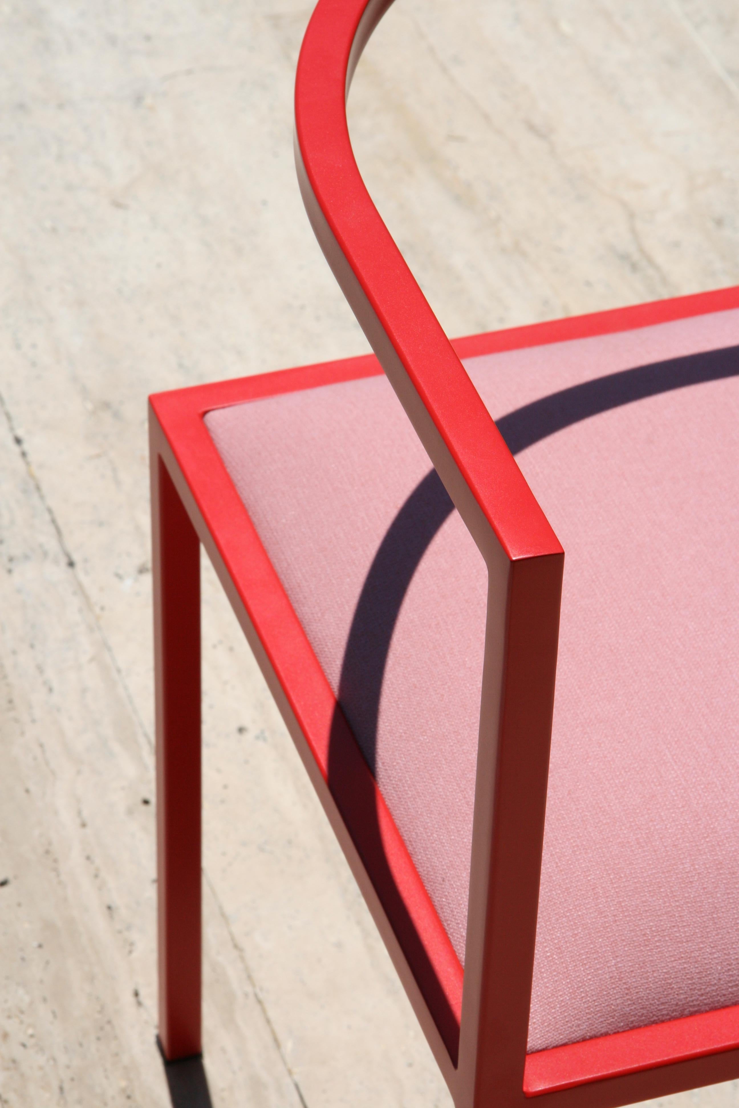 Powder-Coated 21st Century, Modern, Maçka Corner Chair, Powder Coated Structure & Upholstery For Sale
