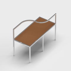 21st Century, Modern, Maçka Love Bench, Stainless Steel Structure & Upholstery