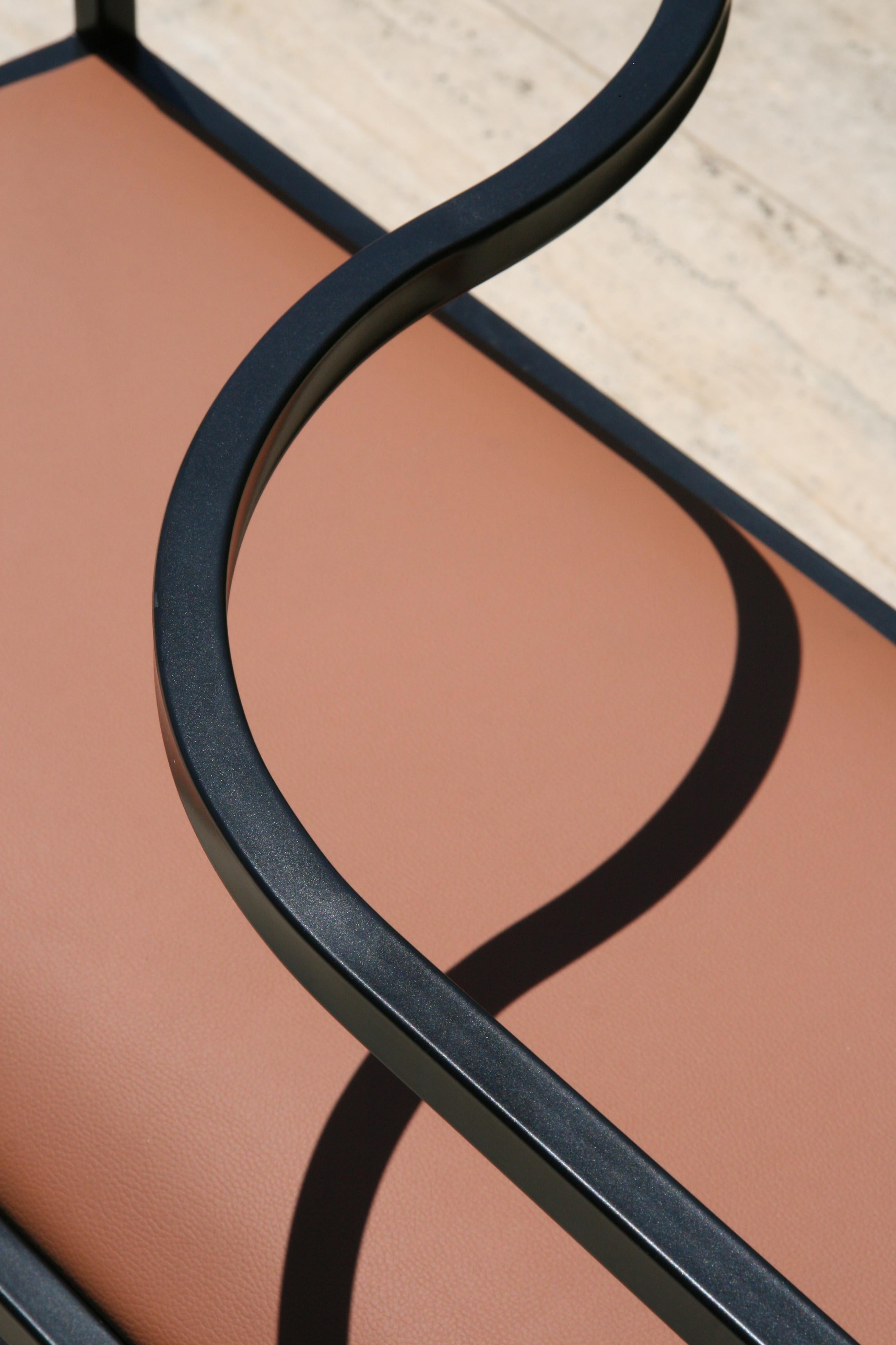 Turkish 21st Century, Modern, Maçka Love Bench, Stainless Steel Structure & Upholstery For Sale