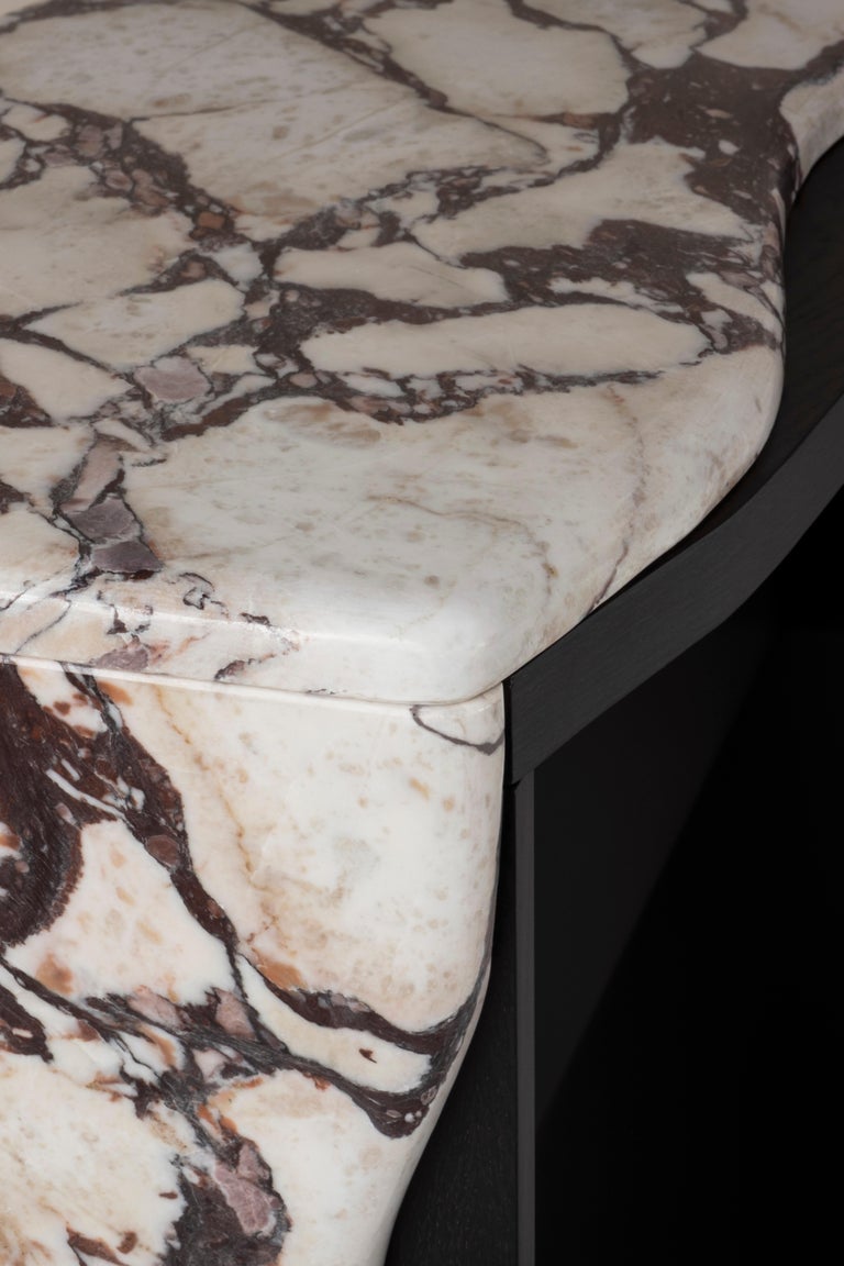 Portuguese Contemporary Modern Menir Console with Calacatta Viola Marble by Greenapple For Sale