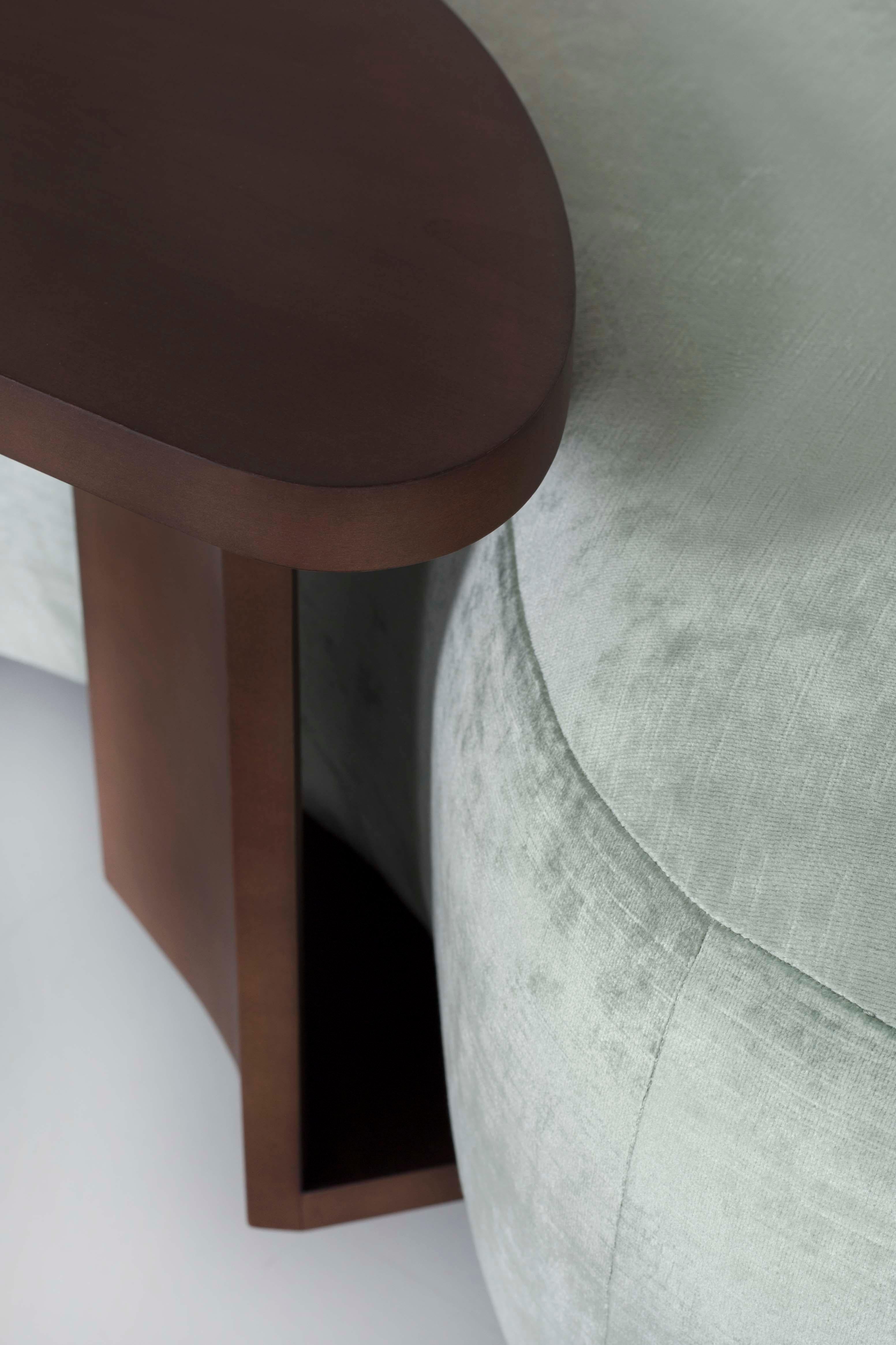 Hand-Crafted Modern Minho Chaise Lounge, DEDAR Velvet, Handmade in Portugal by Greenapple For Sale