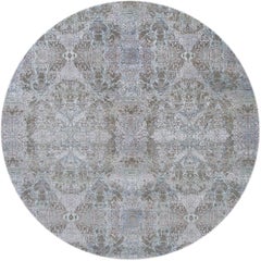21st Century Modern Modern Tabriz Wool and Silk Rug