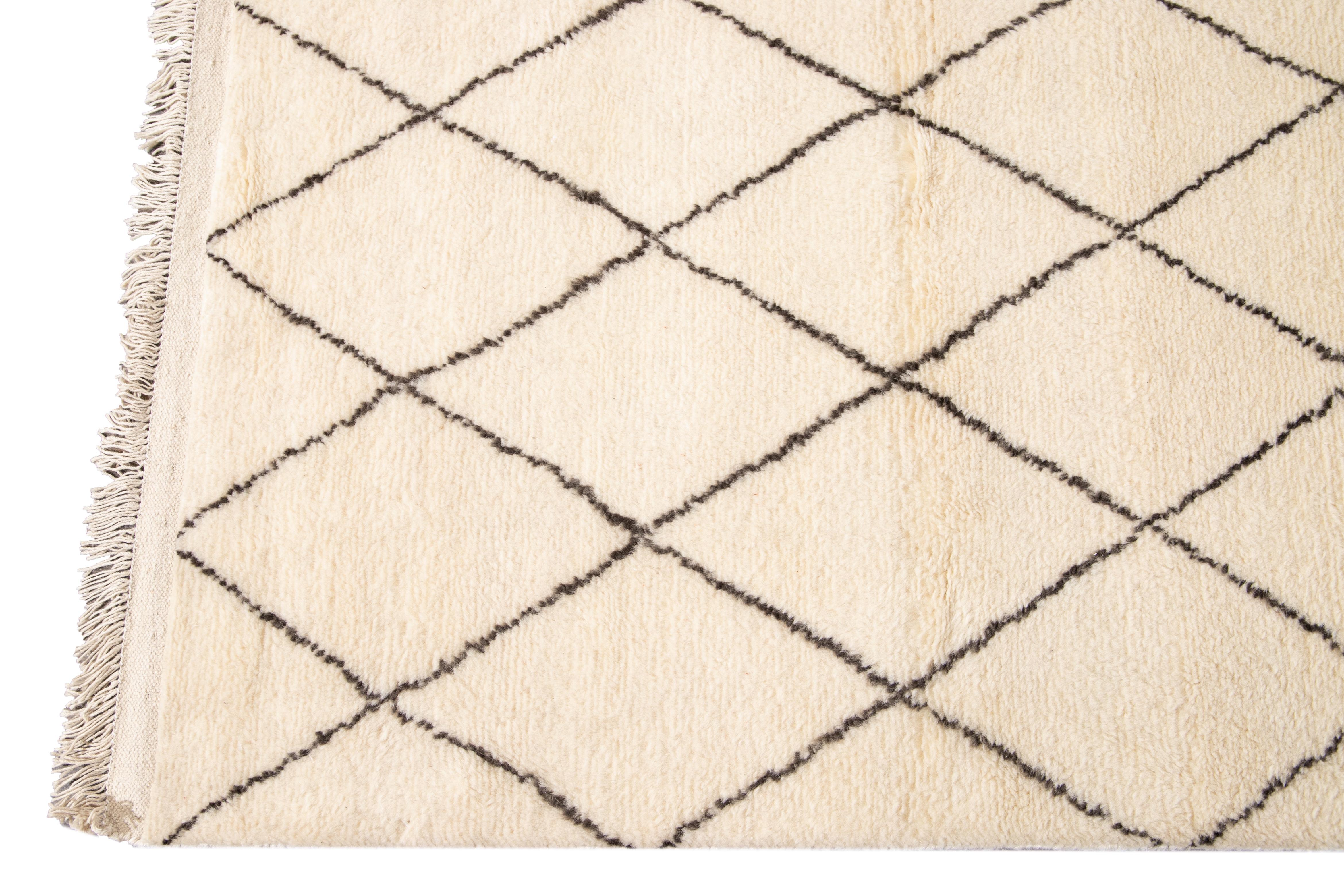 21st Century Modern Moroccan Style Wool Rug 6