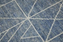 21st Century Modern Moroccan Style Wool Rug in Blue Design 10'3" X 14'9"