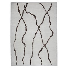 21st Century Modern Moroccan Style Wool Rug in Brown & Beige 8'10" X 12'10"