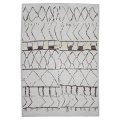 21st Century Modern Moroccan Style Wool Rug in Brown & Beige 9'3" X 13'