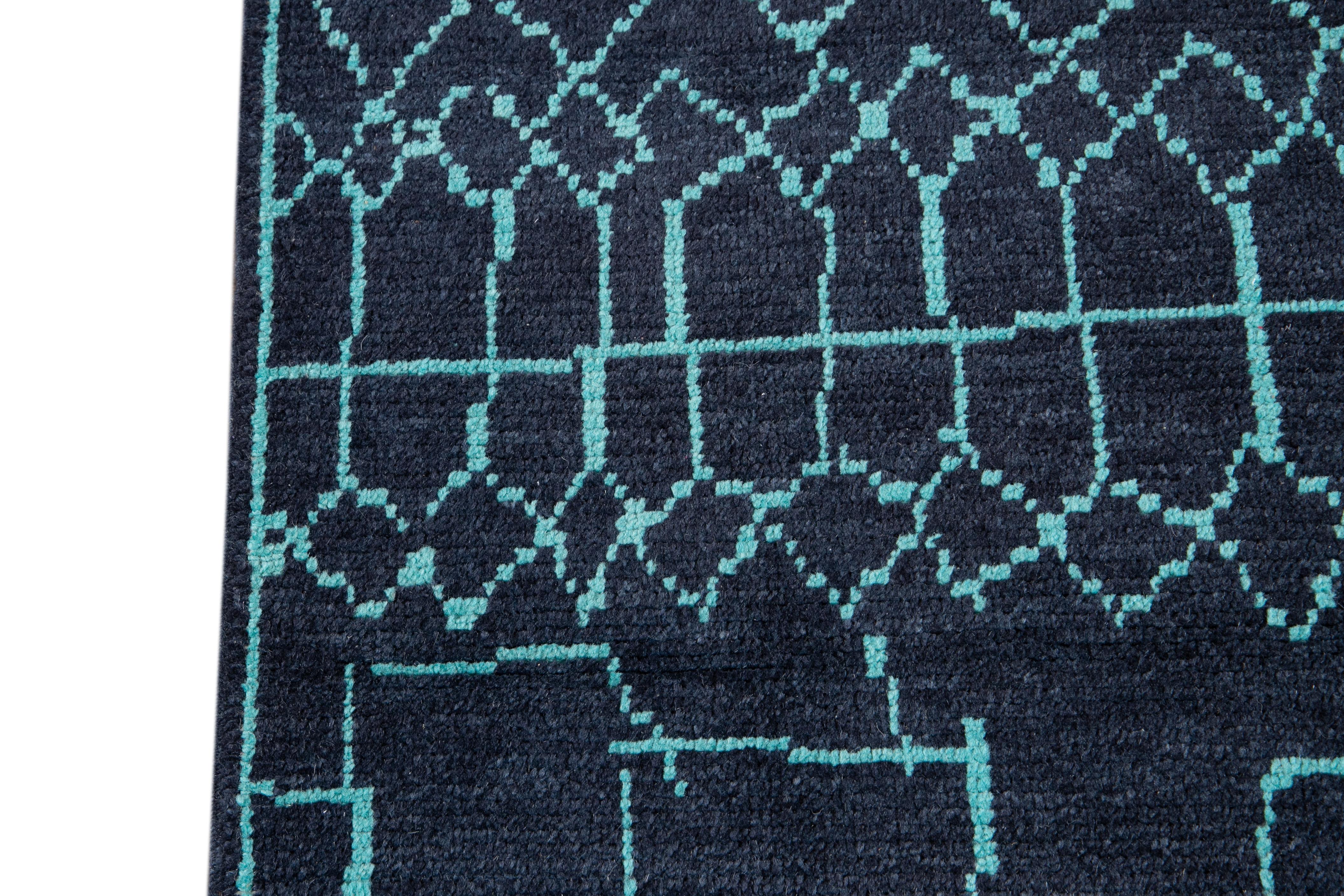 21st Century Modern Moroccan Style Wool Runner For Sale 5