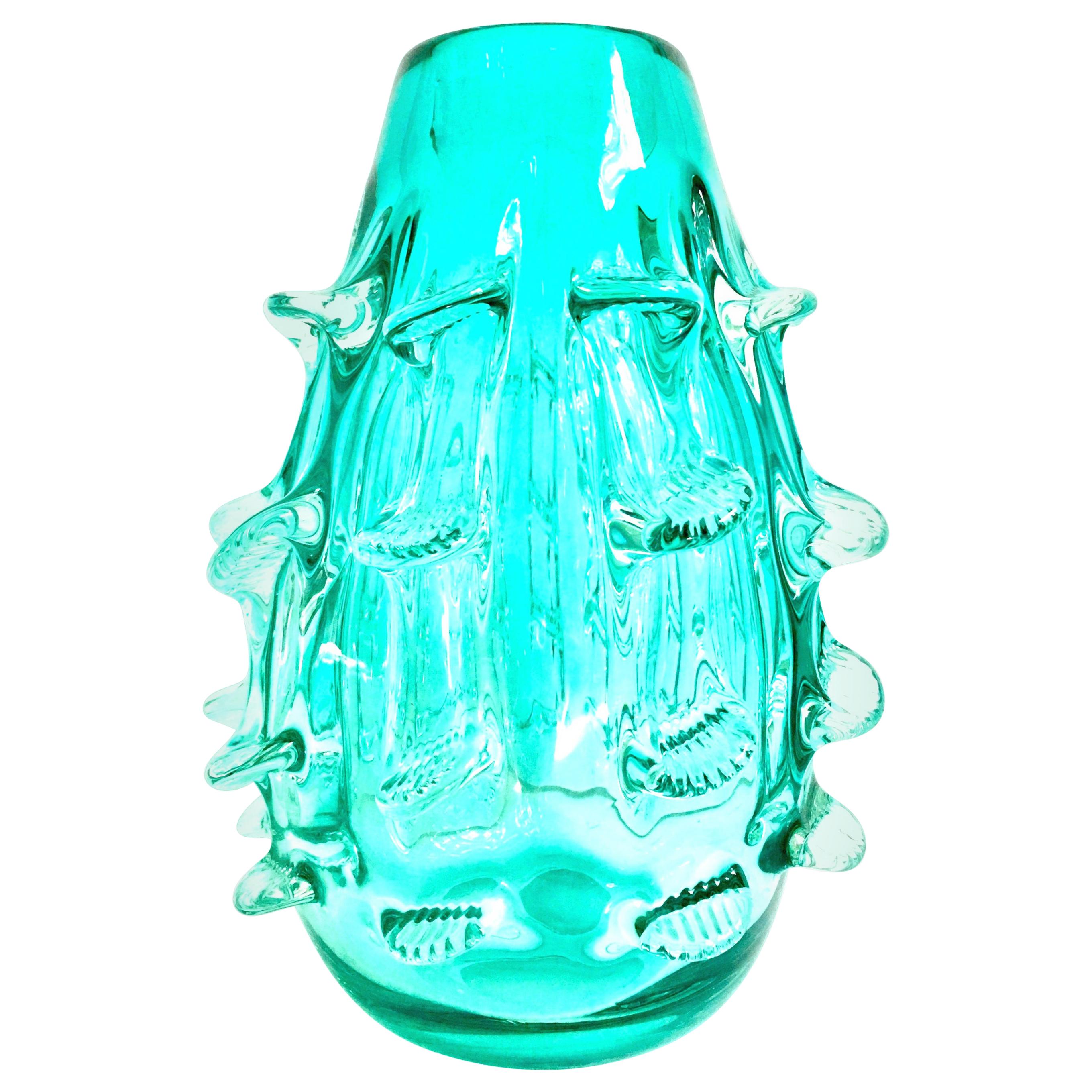 21st Century Modern Murano Style Art Glass "Sea Urchin" Vase For Sale