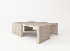 21st Century, Modern, Natural, Beige, Travertine, Quattro Coffee Table