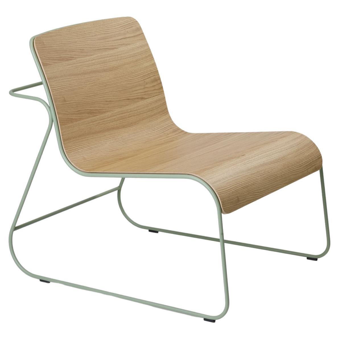 21st Century Modern Oakwood Lounge Chair Flow Made in Italy For Sale