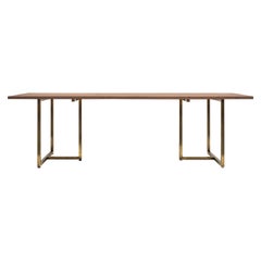 21st Century Modern Oiled Walnut & Aged Brass 'Jack' T3456 Dining Table