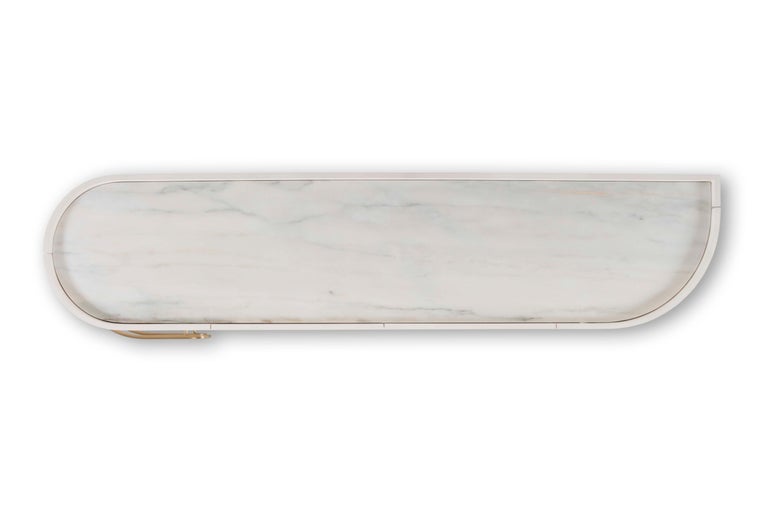 21st Century Modern Olival Sideboard Calacatta Marble Handcrafted by Greenapple For Sale 3