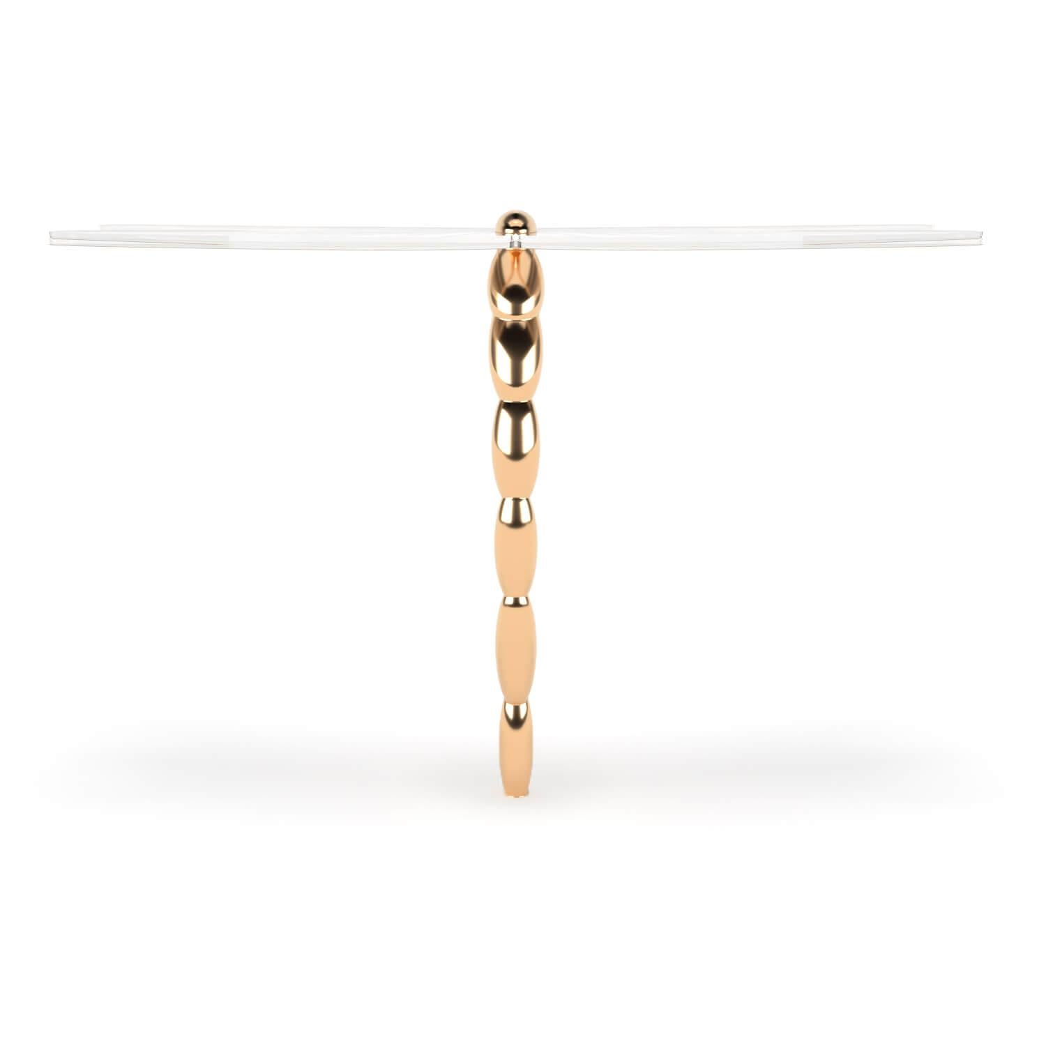 Hand-Painted Organic Modern Accent Console Table with Copper Leaf For Sale 5