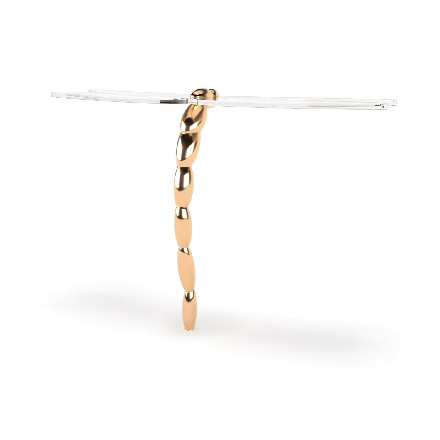 Hand-Painted Organic Modern Accent Console Table with Copper Leaf For Sale 6