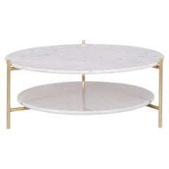 Modern Outdoors Coffee Table in Calacatta Bianco Marble by Greenapple