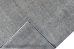 Hand-Knotted Wool Overdyed Rug, Grey Design, Modern Style, 2018