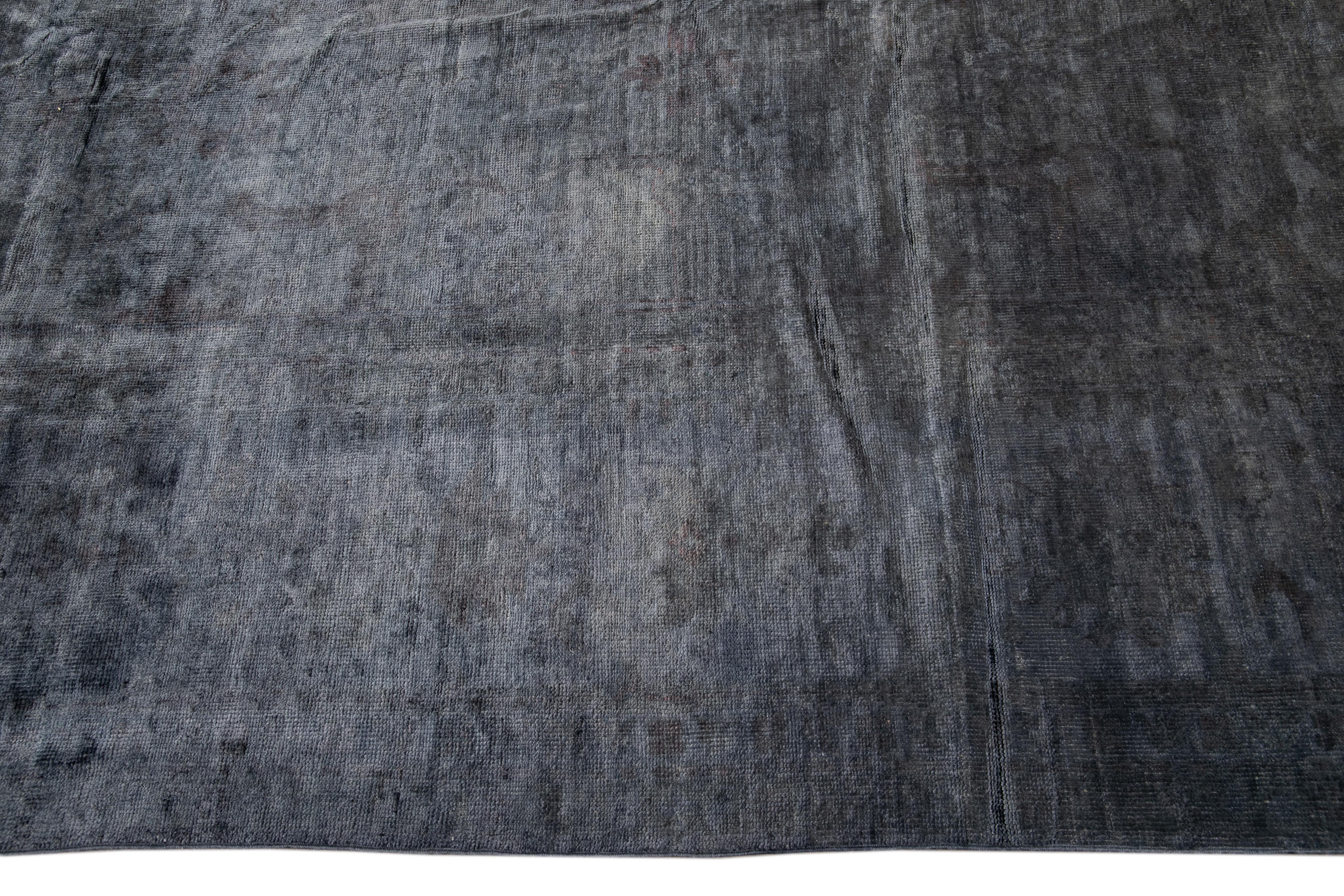 Indian 21st Century Modern Overdyed Wool Rug