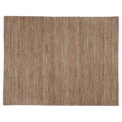 Modern Handwoven Paddle Dhurrie Jute Carpet Rug Black and natural Small Pattern