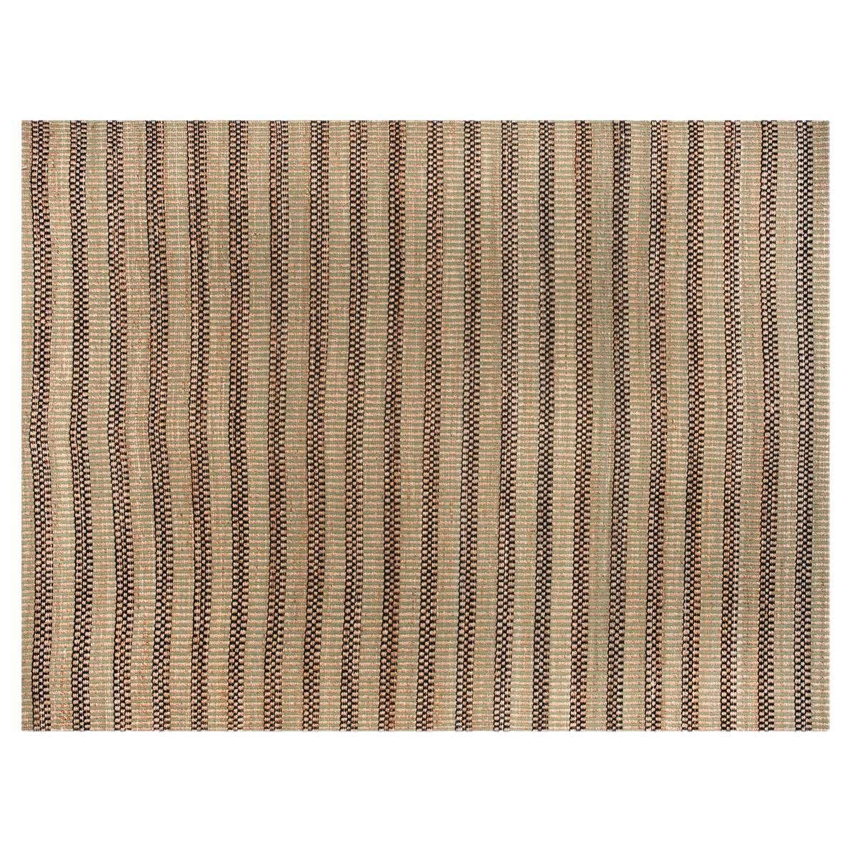 Modern Handwoven Paddle Dhurrie Jute Carpet Rug Green Black and Natural ...