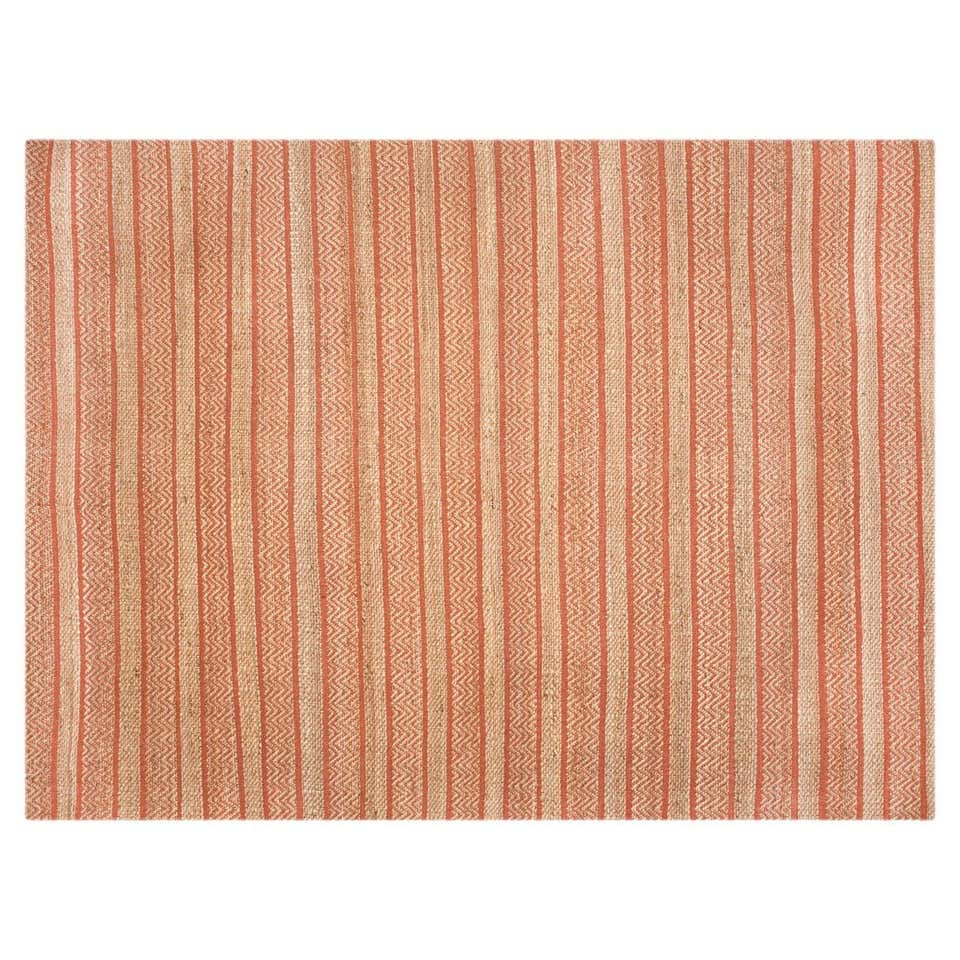 Mid-Century Geometrical Danish Area Rug in Red and Orange at 1stDibs