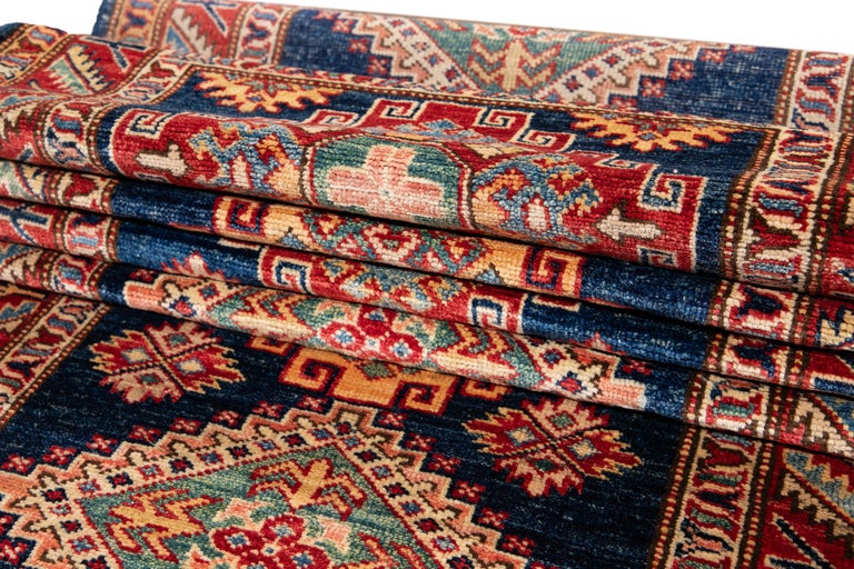 21st Century Modern Pakistan Kazak Tribal Wool Long Runner For Sale at ...