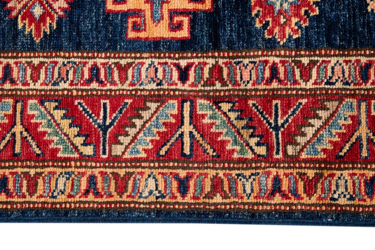 21st Century Modern Pakistan Kazak Tribal Wool Long Runner For Sale at ...