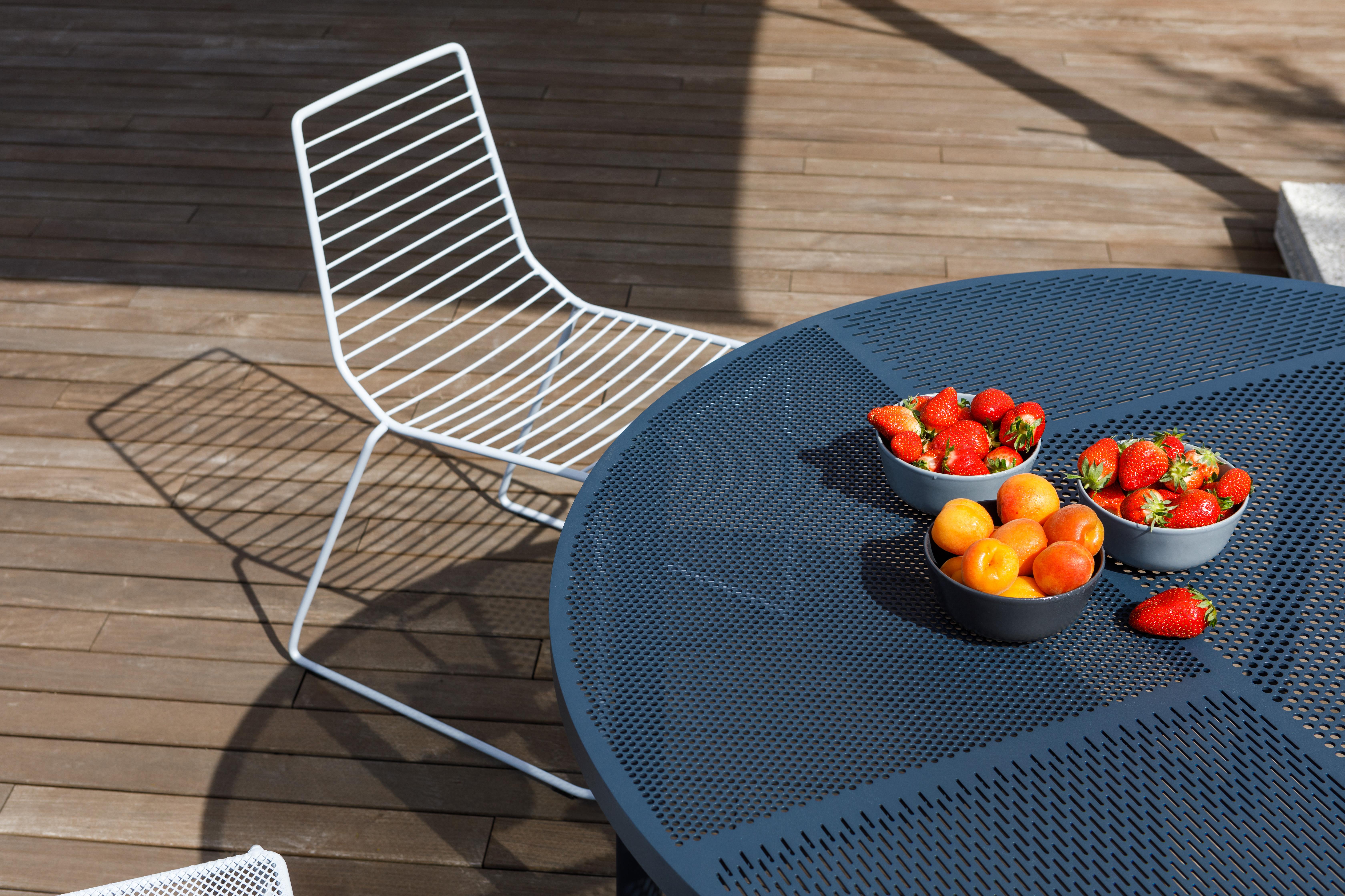 Contemporary 21st Century Modern Perforated Steel Round Table for Outdoor Neo Made in Italy For Sale