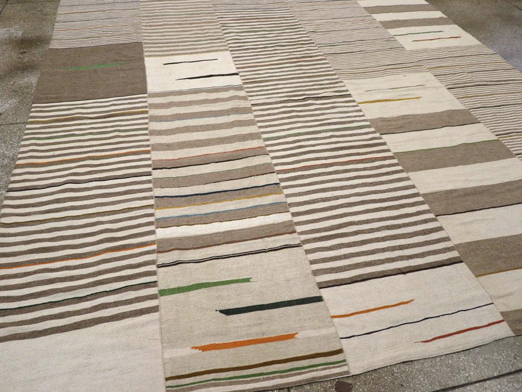 Siglo XXI Alfombra Persa Moderna de Tejido Plano Kilim Tamaño de la Habitación Lana en venta