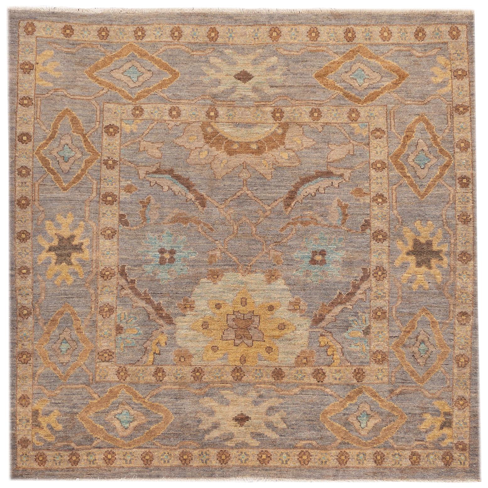 21st Century Modern Persian Square Sultanabad Rug For Sale