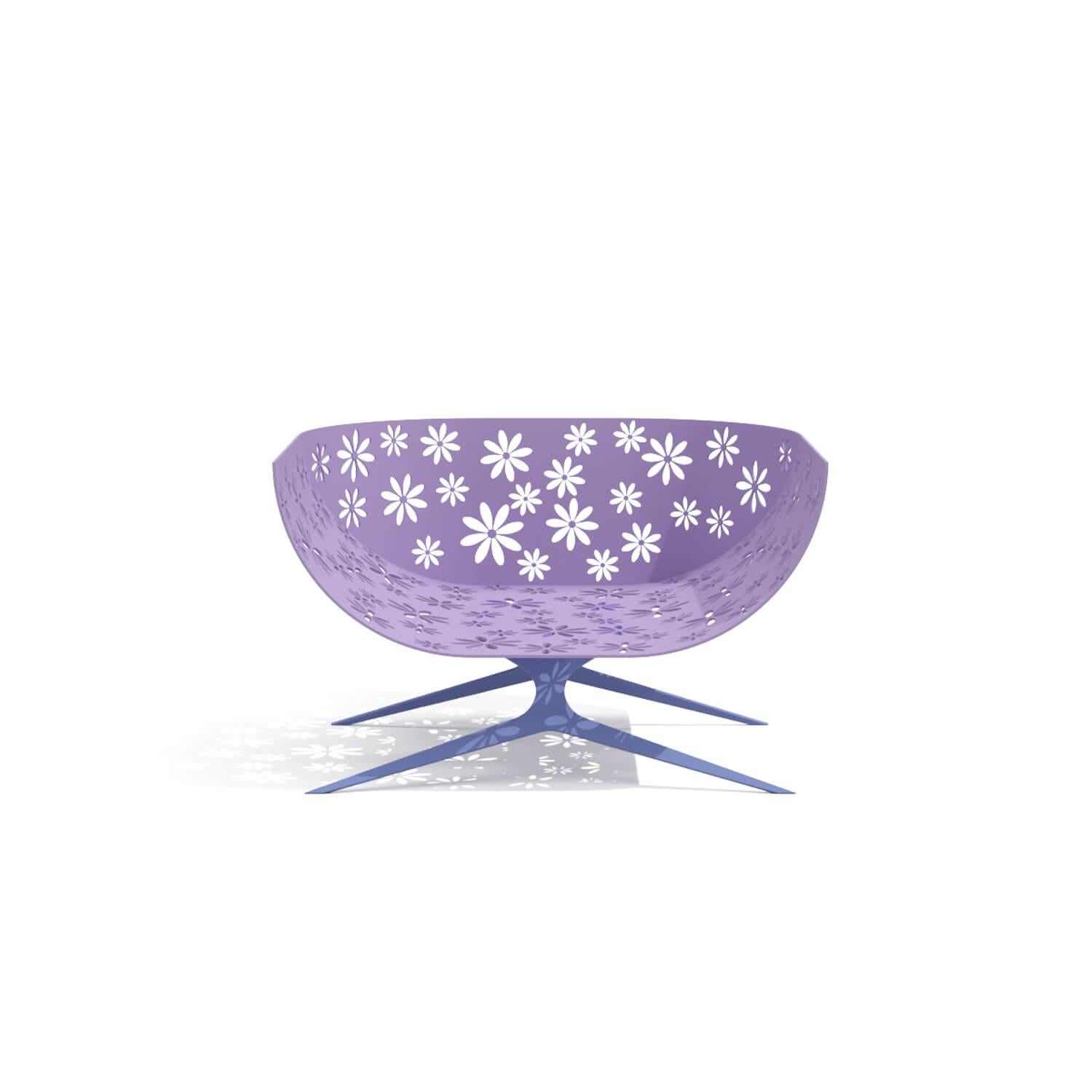 Modern Pink and Green Outdoor Lounge Armchair Curved Back with Floral Design For Sale 8