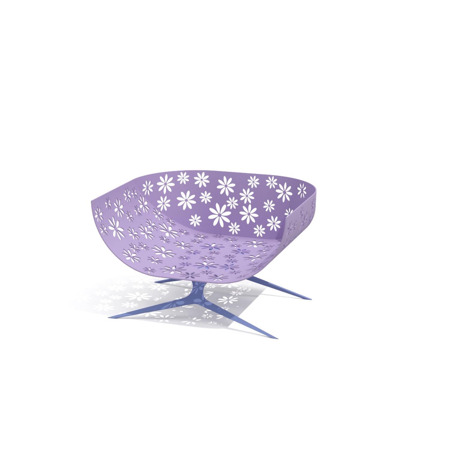 Moderner rosa & grüner Lounge-Sessel mit geschwungener Rückenlehne und geschnittenen Blumen im Angebot 9
