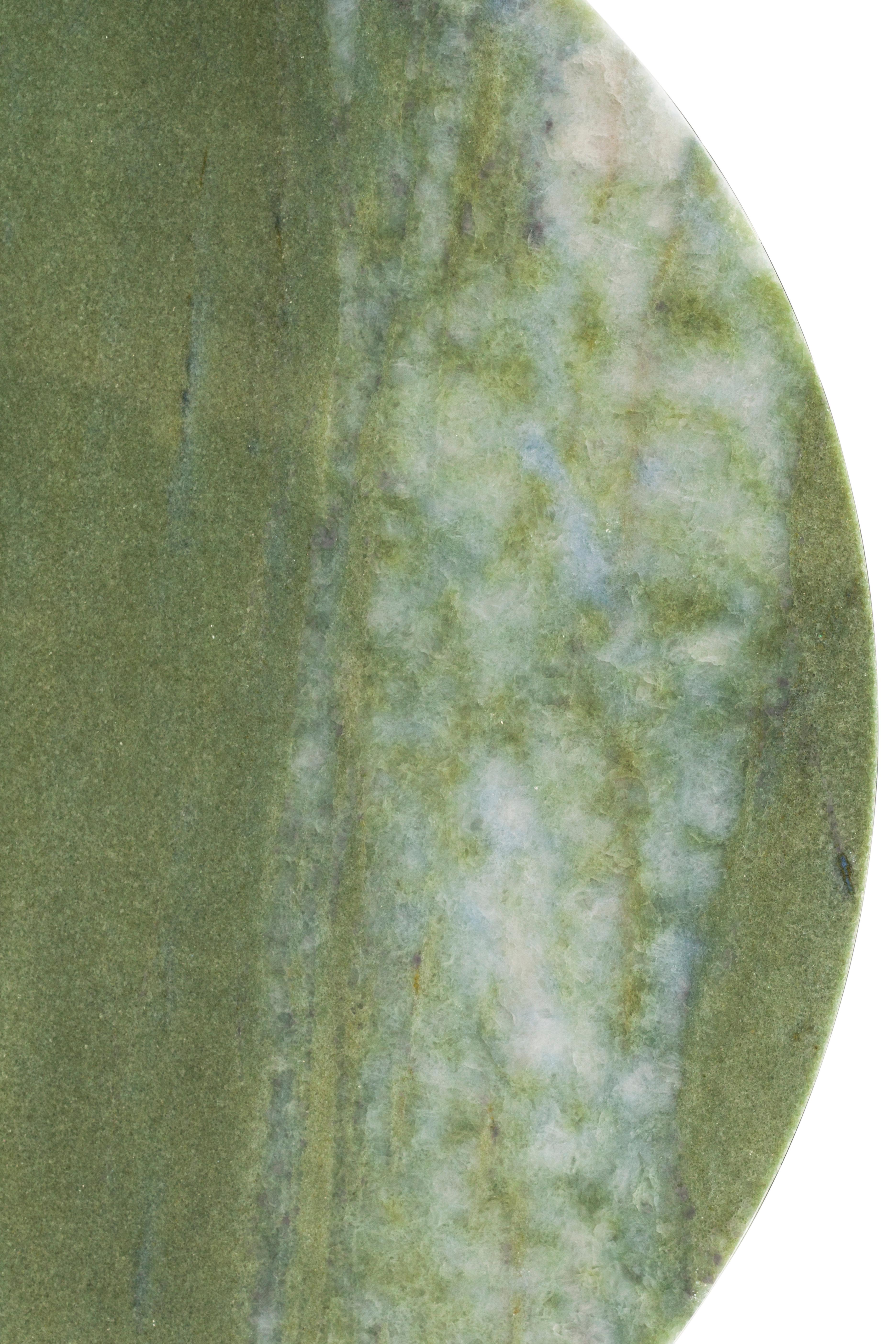 Table basse Art Déco Pyrite, marbre vert, fabriquée à la main au Portugal par Greenapple en vente 4