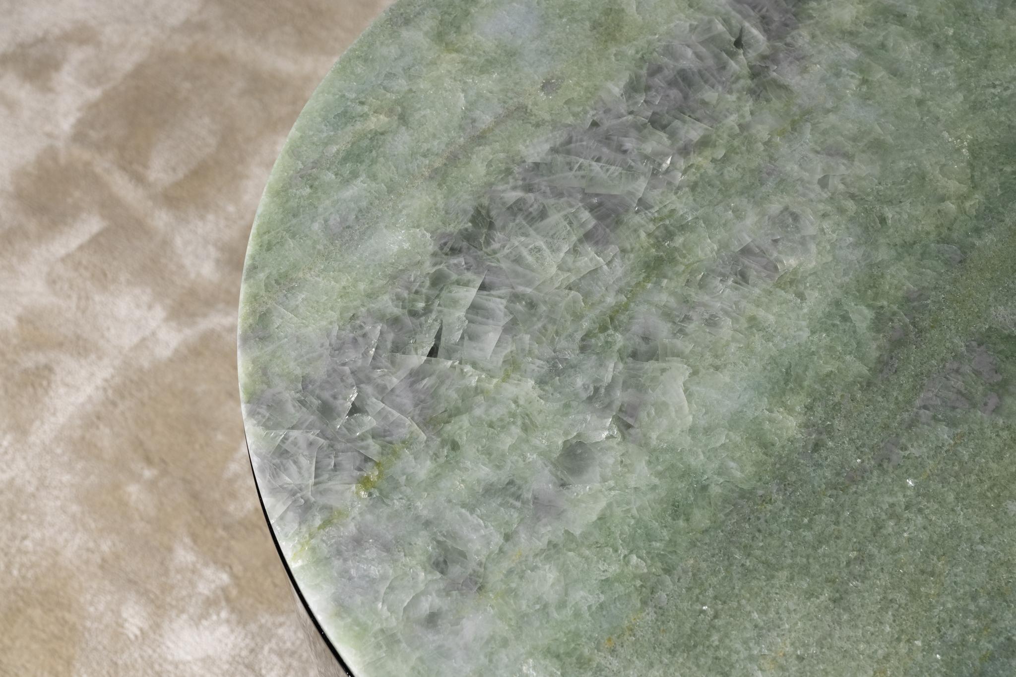 Table d'appoint Art Déco Pyrite, marbre vert, fabriquée à la main au Portugal par Greenapple en vente 11