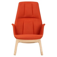 21st Century Modern Red Wooden Rocking Armchair Hive Made in Italy