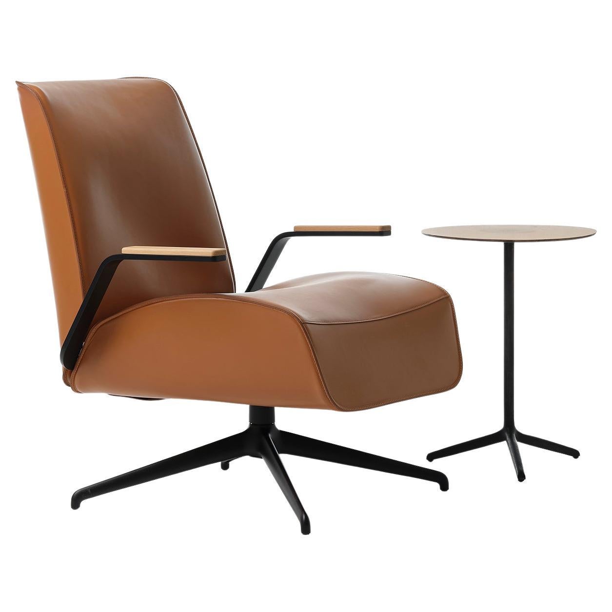 Fauteuil rotatif moderne du 21e siècle en cuir de peau épaisse