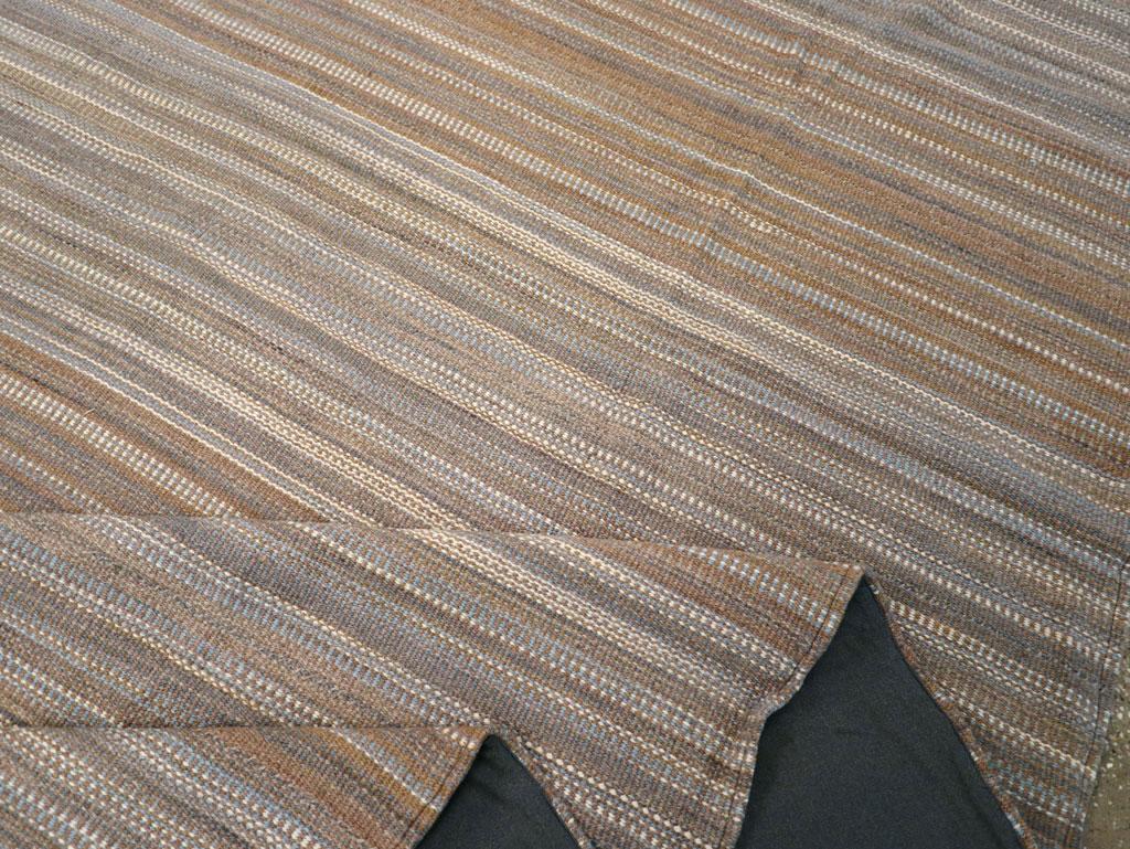 21st Century Modern Rustic Handmade Turkish Flatweave Room Size Carpet For Sale 1