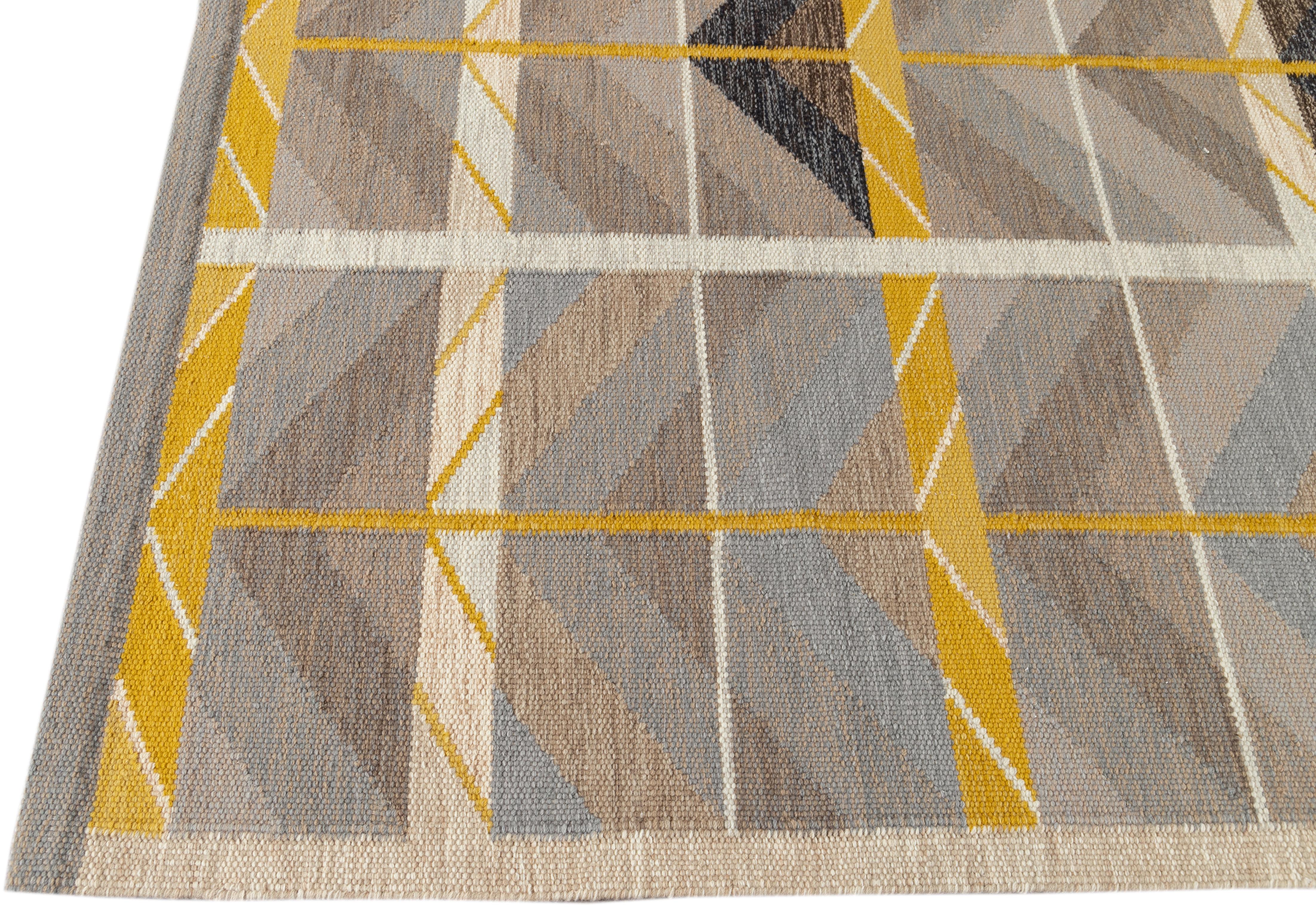 21st Century Modern Scandinavian Style Flat-Weave Rug In New Condition For Sale In Norwalk, CT
