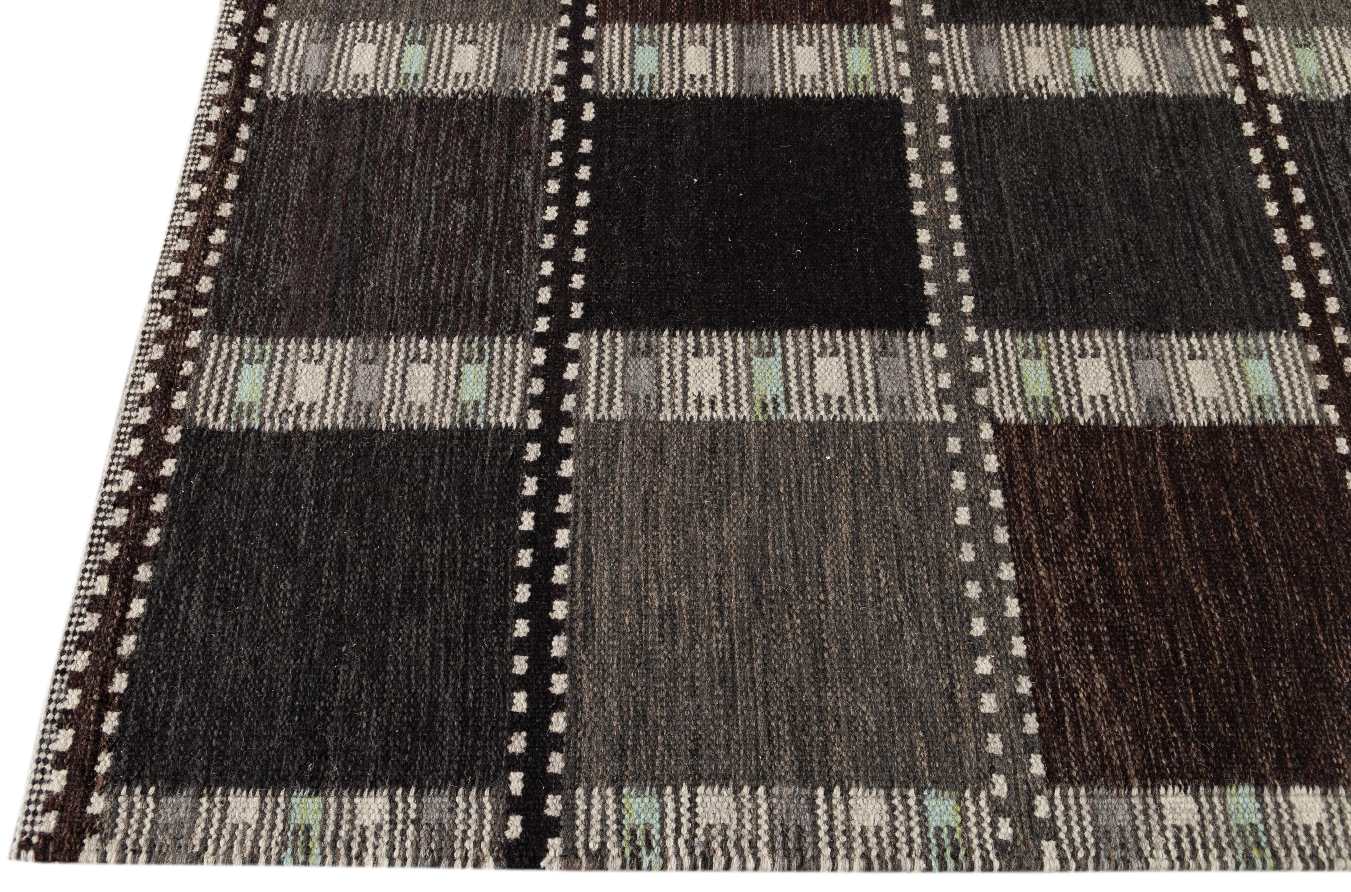 21st Century Modern Scandinavian-Style Flat-Weave Rug In New Condition For Sale In Norwalk, CT